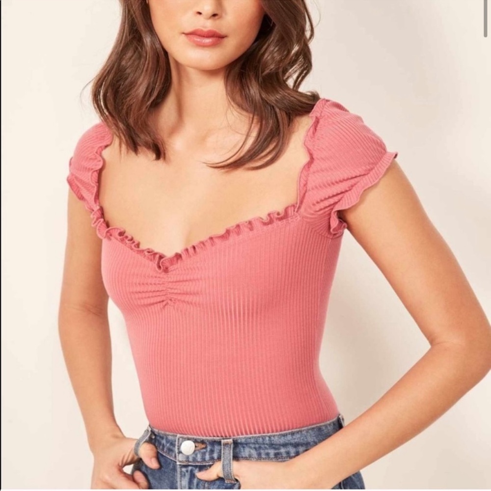 Reformation Palo bodysuit dusty rose